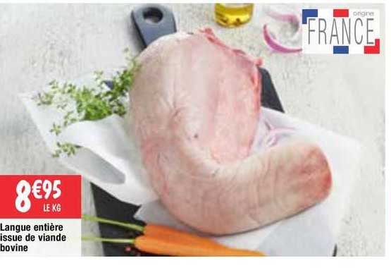 langue entière issue de viande bovine