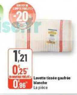 lavette tissée gaufrée blanche