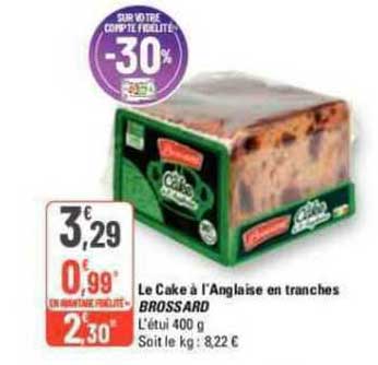 le cake à l'anglaise en tranches brossard