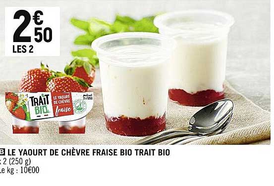 le yaourt de chèvre fraise bio trait bio