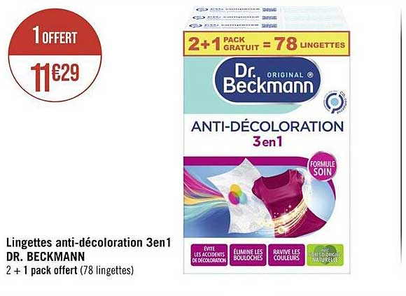 lingettes anti-décoloration 3 en 1 dr. beckmann