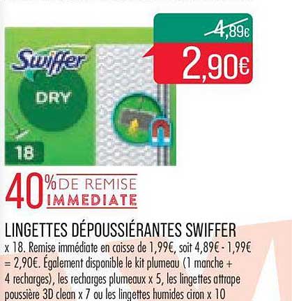 lingettes dépoussiérantes swiffer 40% de remise immédiate