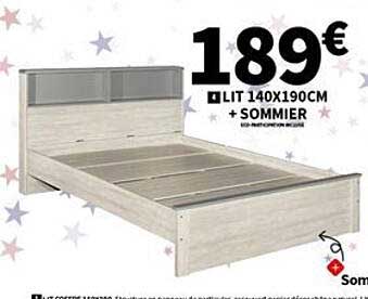 Lit 140 X 190 Cm + Sommier