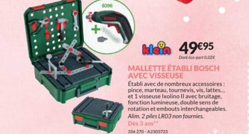 mallette établi bosch avec visseuse klein