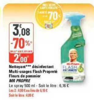 nettoyant désinfectant multi-usages flush propreté fleurs de pommier mr propre