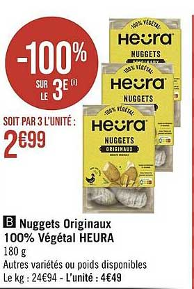 nuggets originaux 100% végétal heura