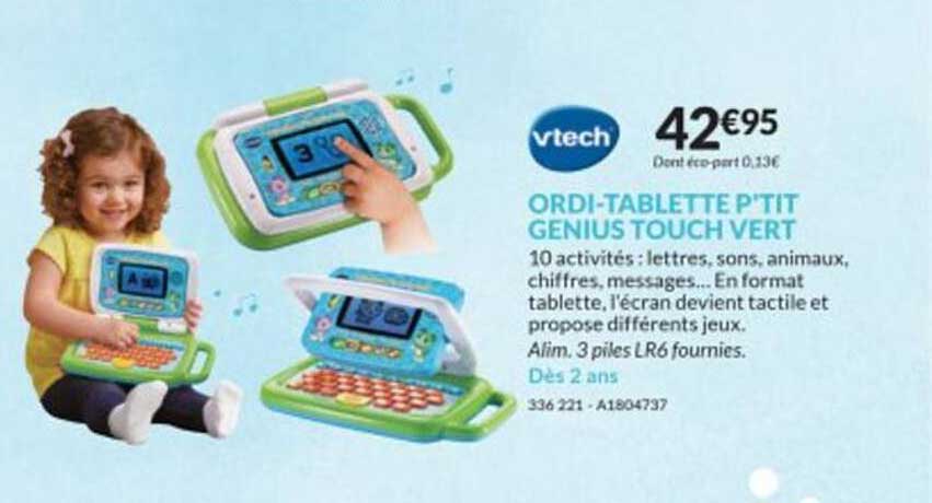 Ordi-tablette P'tit Genius Touch Vert Vtech