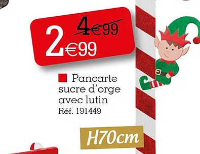 pancarte sucre d'orge avec lutin