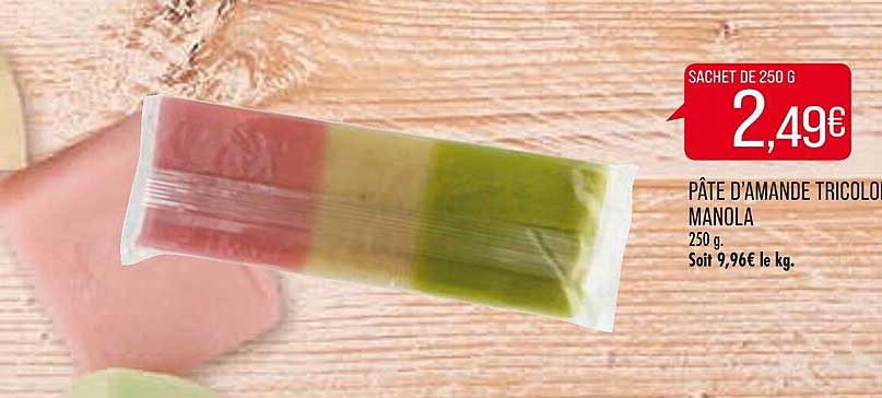 pâte d'amande tricolor manola