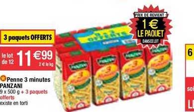penne 3 minutes panzani
