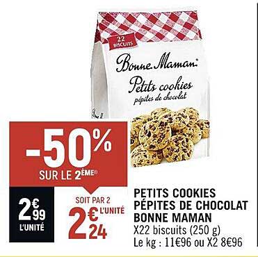 petits cookies pépites de chocolat bonne maman