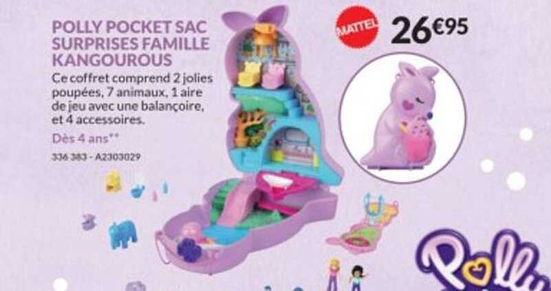 polly pocket sac suprises famille kangourous