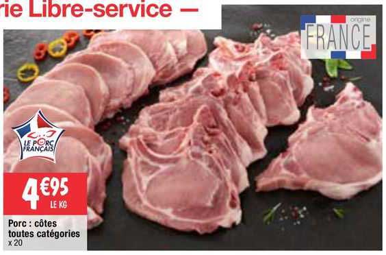 porc : côtes toutes catégories