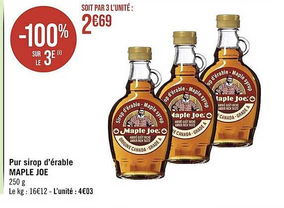 pur sirop d'érable maple joe
