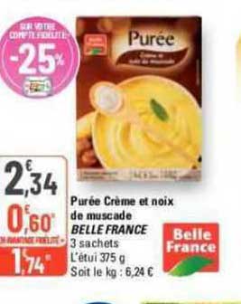 purée crème et noix de muscade belle france