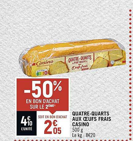 quatre-quarts aux œufs frais casino