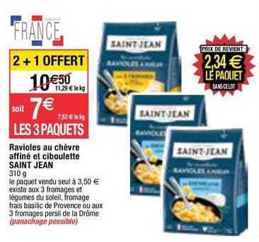 Ravioles Au Chèvre Affiné Et Ciboulette Saint Jean