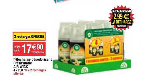 recharge désodorisant fresh'matic air wick