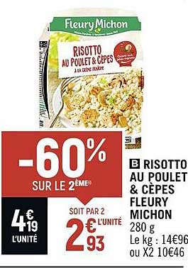 risotto au poulet & cèpes fleury michon