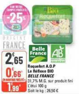 roquefort a.o.p. le réflexe bio belle france
