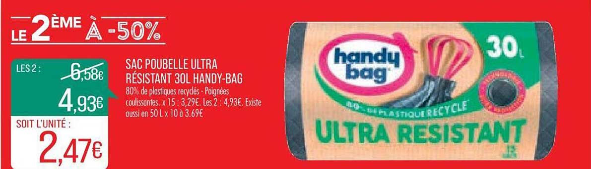 sac poubelle ultra résistant 30l handy-bag