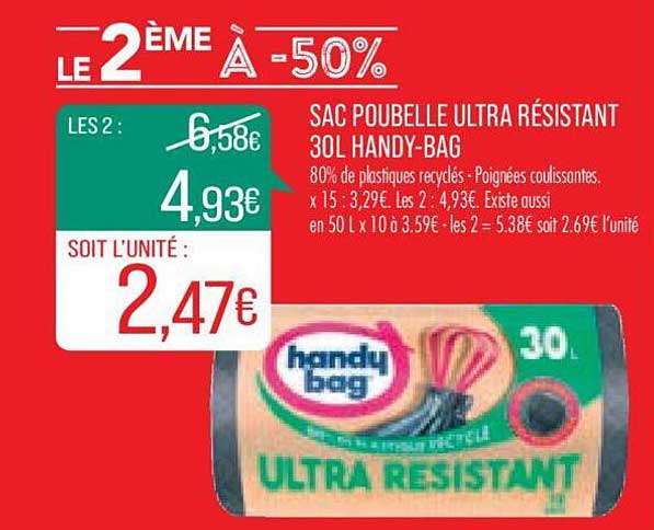 sac poubelle ultra résistant 30l handy-bag