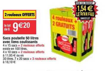 Sacs Poubelle 50 Litres Avec Liens Coulissants