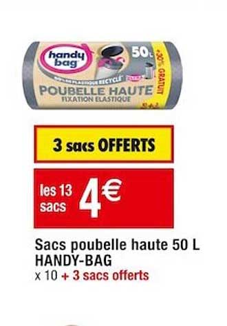 sacs poubelle haute 50 l handy-bag