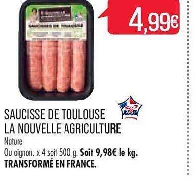 saucisse de toulouse la nouvelle agriculture