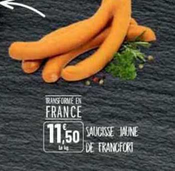 saucisse jaune de francfort