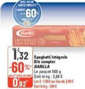 Spaghetti Intégrale Blé Complet Barilla
