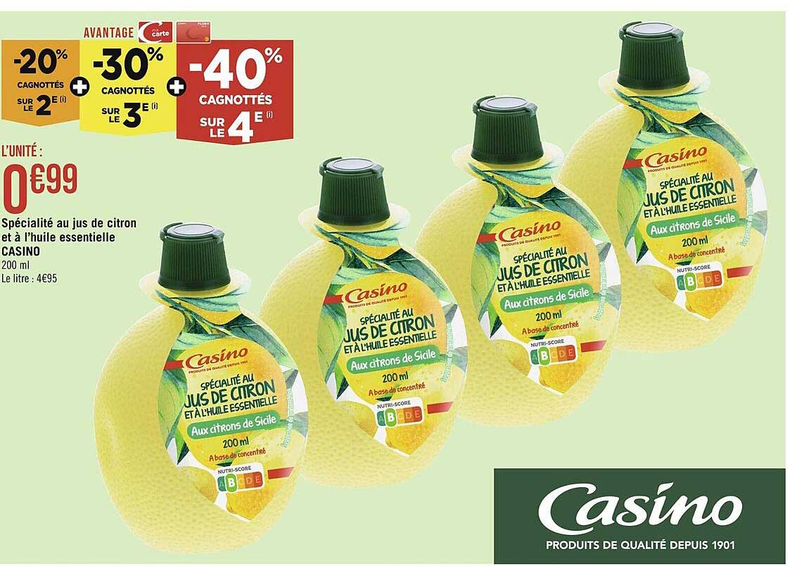 Spécialité Au Jus Des Citron Et à L'huile Essentielle Casino