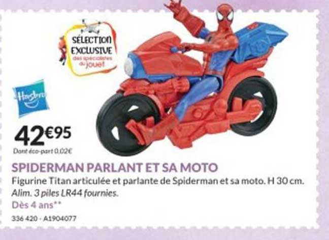 spiderman parlant et sa moto hasbro