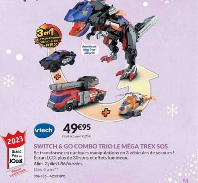 switch & go combo trio le méga trex sos vtech