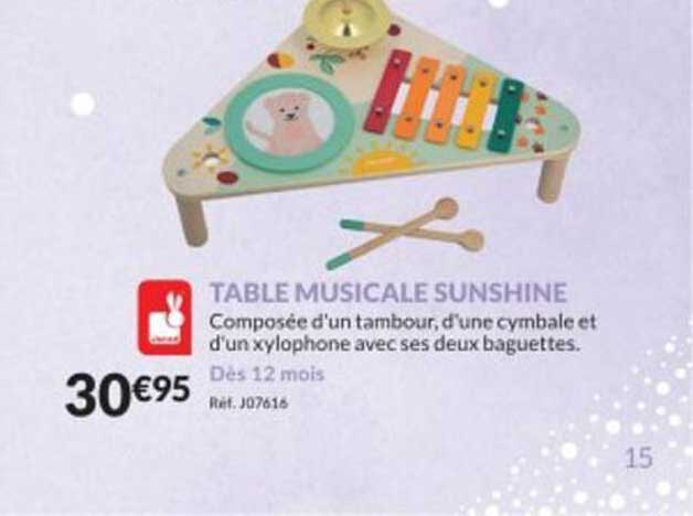 table musicale sunshine