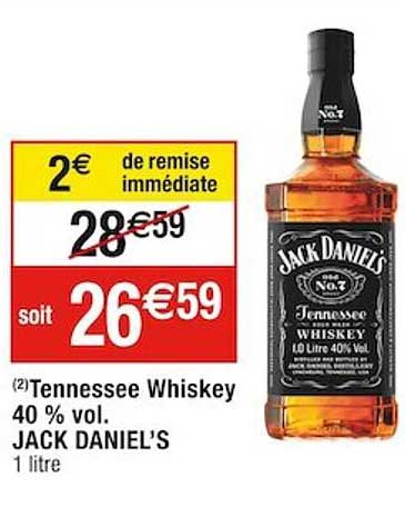 tennessee whiskey 40% vol. jack daniel's