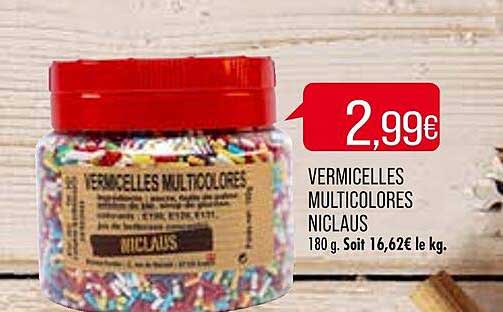 vermicelles multicolores niclaus