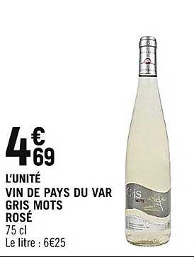 vin de pays du var gris mots rosé