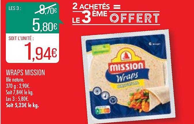 wraps mission 2 achetés = le 3ème offfert