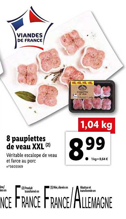 8 Paupiettes De Veaux Xxl