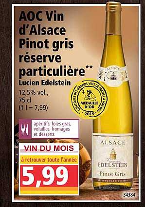 aoc vin d'alsace pinot gris réserve particulière lucien edelstein