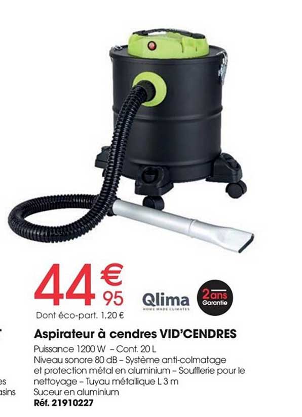 aspirateur à cendres vid'cendres qlima