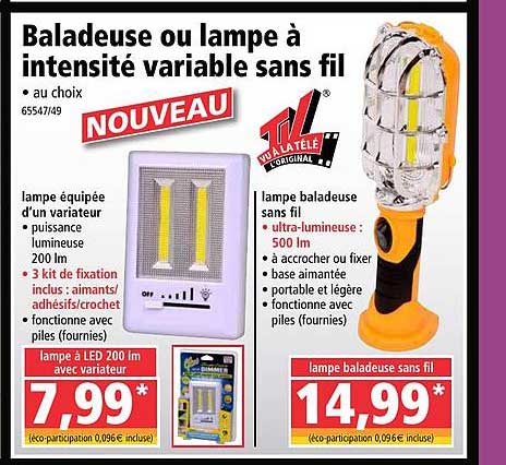 baladeuse ou lampe à intensité variable sans fil