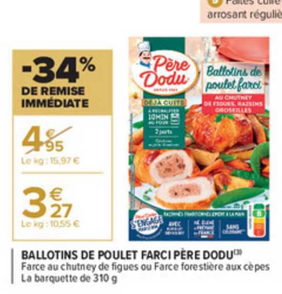 ballotins de poulet farci père dodu