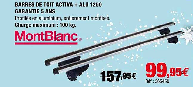 barres de toit activa +  alu 1250 montblanc
