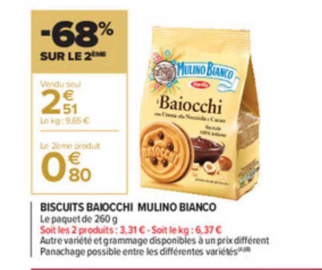 biscuits baiocchi mulino bianco