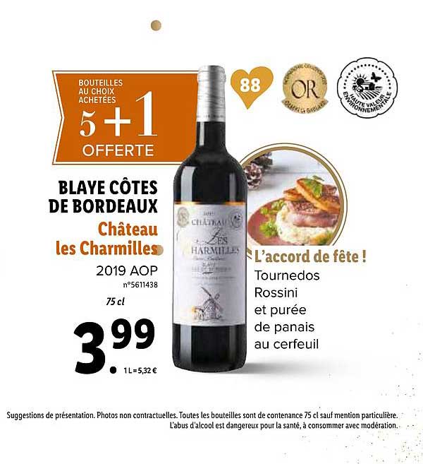 blaye côtes de bordeaux château les charmilles 2019 aop