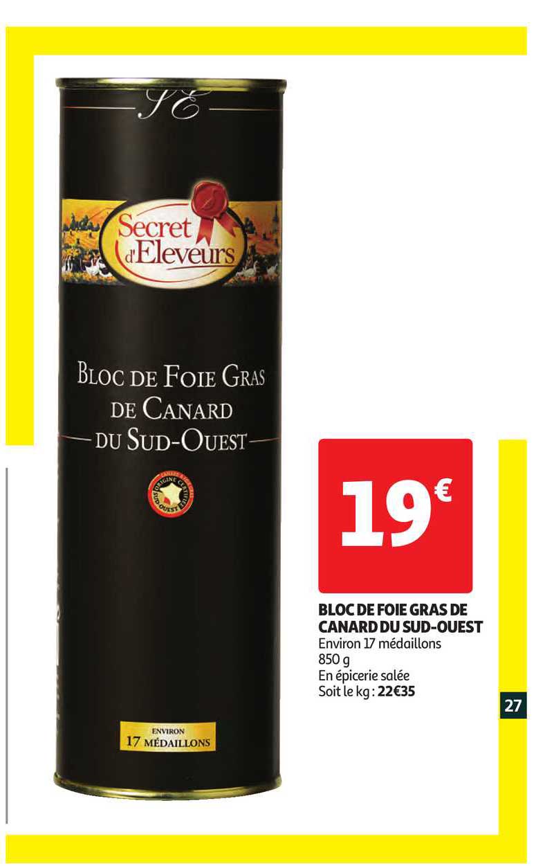 Bloc De Foie Gras De Canard Du Sud-ouest