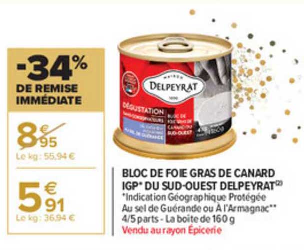 bloc de foie gras de canard igp du sud-ouest delpeyrat