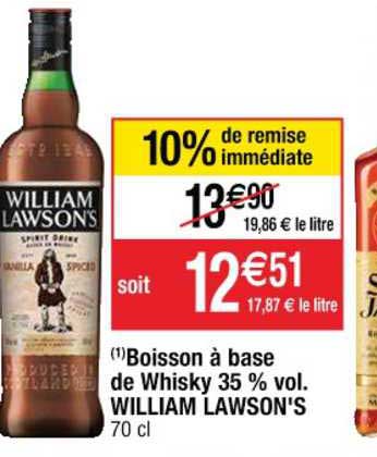 boisson à base de whisky 35% vol. william lawson's